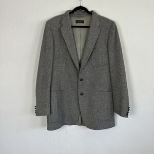 Vintage LANVIN Mens Grey CAMEL HAIR Classic Fit Sport Coat Blazer Jacket Size 48